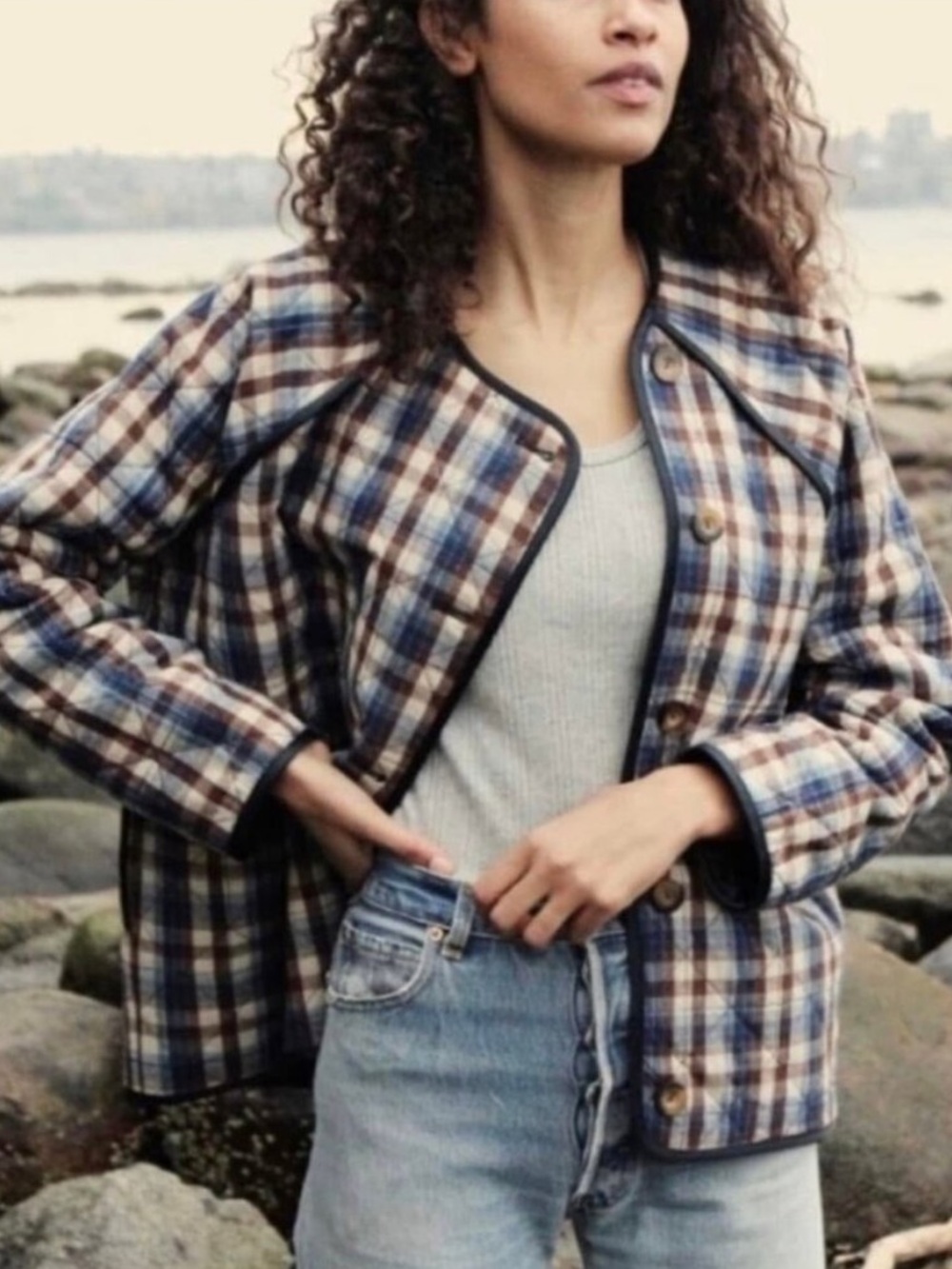 Doen Sedona Quilted Jacket in Belleville Plaid